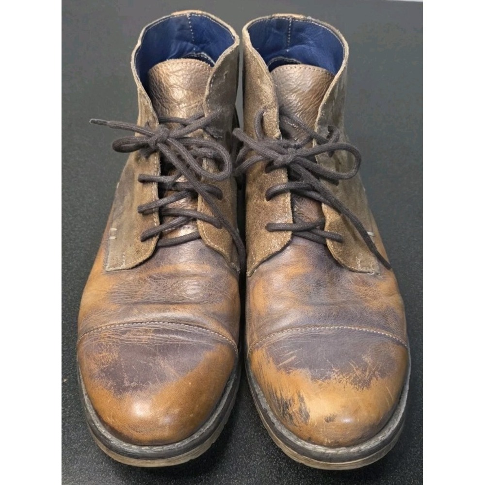 Bed Stu Men 10 Dreck Brown Leather Lace Up Casual Outdoor Boot Career *read - Picture 2 of 7